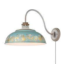 Golden 0865-A1W AGV-TEAL - Golden Lighting Kinsley 1-light Swing Arm Wall Lamp in Antique Teal shade